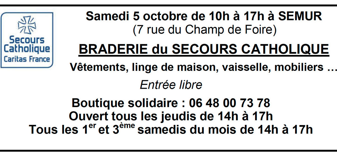 BRADERIE du SECOURS CATHOLIQUE